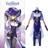 Genshin Impact Lisa Cosplay Kostüm Kleid Halloween Karneval Outfits